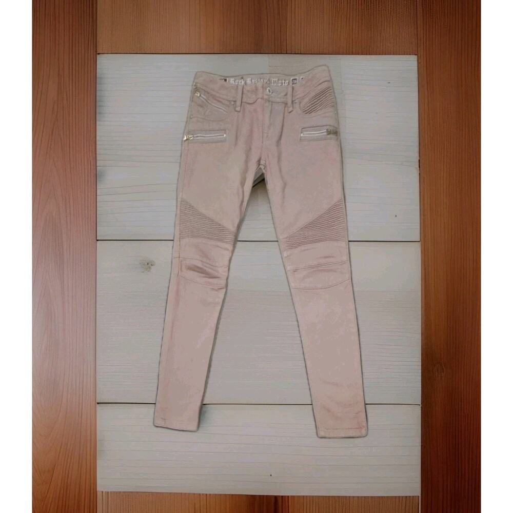 Rock Revival Jeans Women's Moto Skinny Gaby Zipper Pockets Distressed Size 26